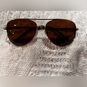 Bolero Brown Lens Gold Tone Frame Aviator Sunglasses